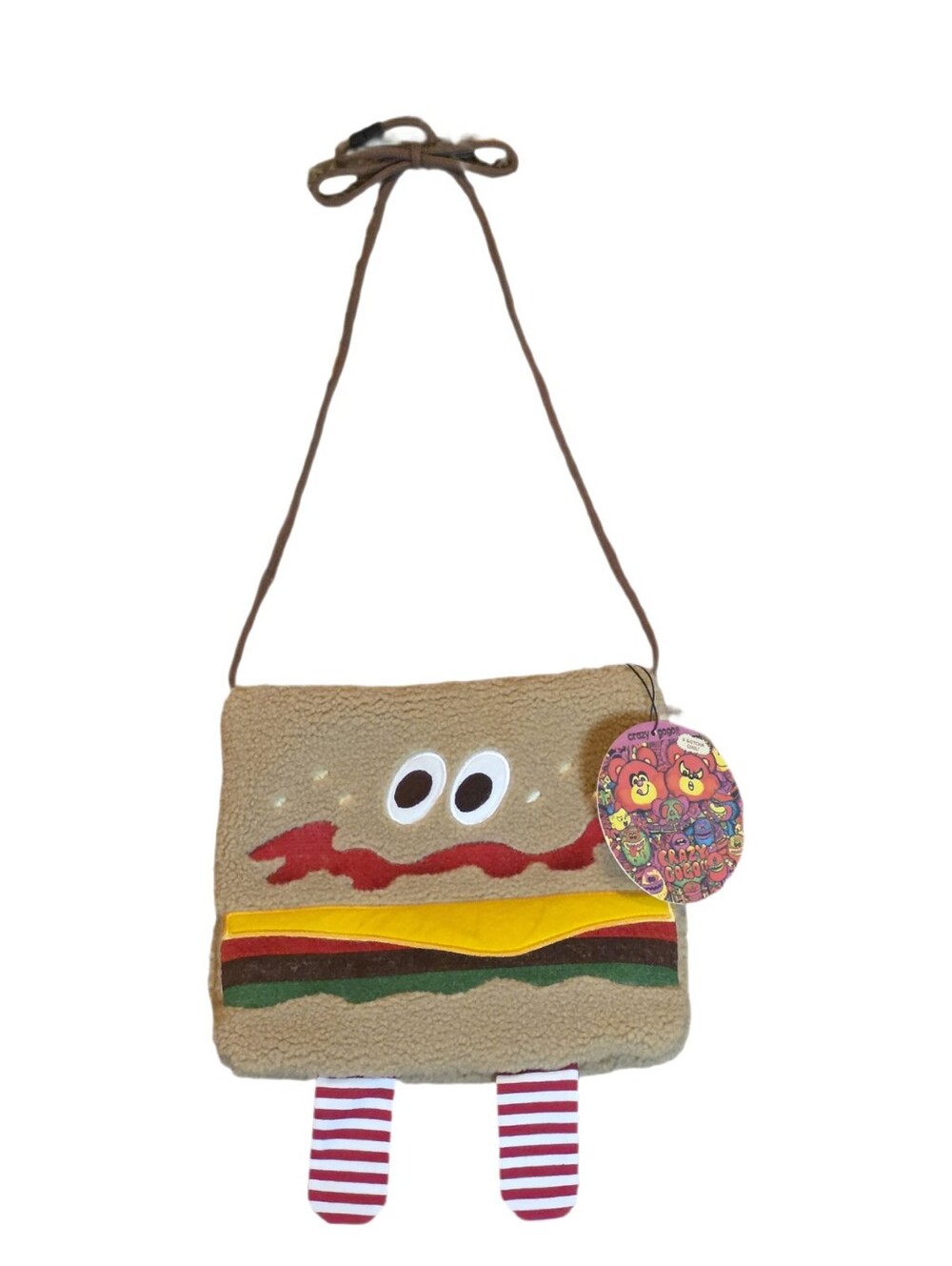 Crazy Gogo Japanese Fluffy Cheeseburger Crossbody Bag Rare Y2K Deadstock NWT